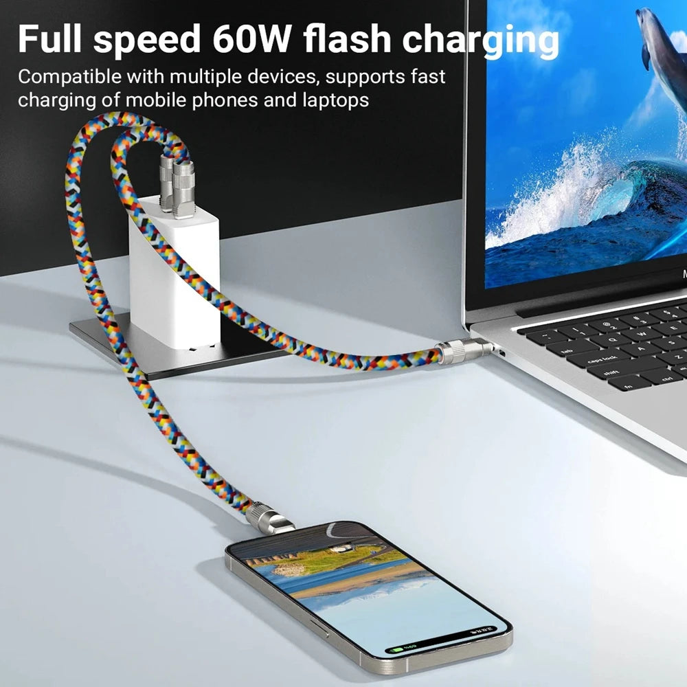 3 Fashionable mobile phone strap and PD60W charging cable 2 in 1