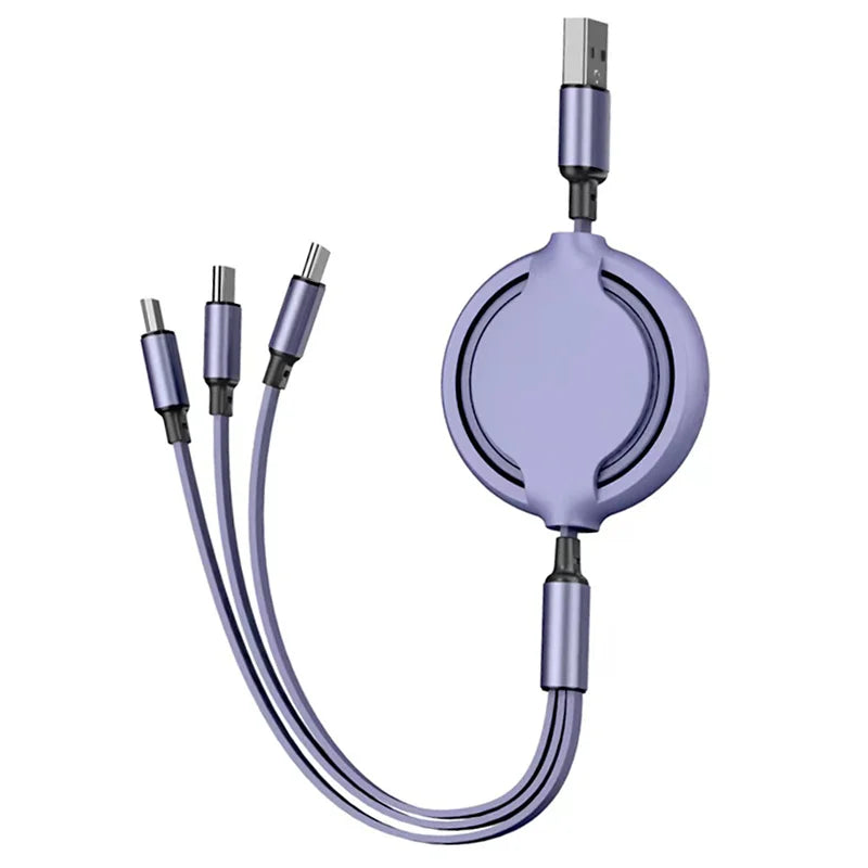 3 in 1 Retractable USB Data Cable Fast Charging Data Cable 11