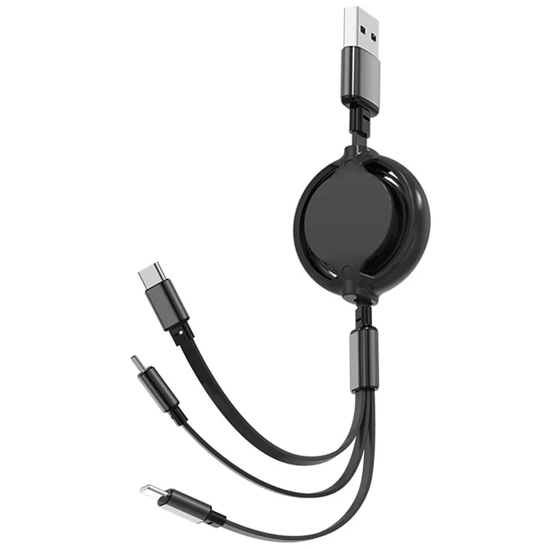 3 in 1 Retractable USB Data Cable Fast Charging Data Cable 13
