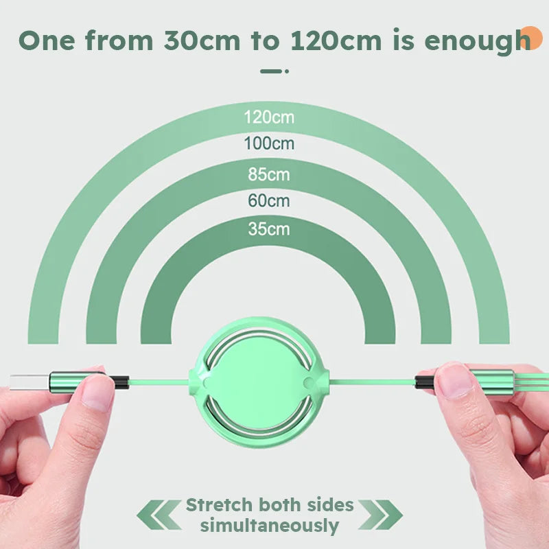 3 in 1 Retractable USB Data Cable Fast Charging Data Cable 3