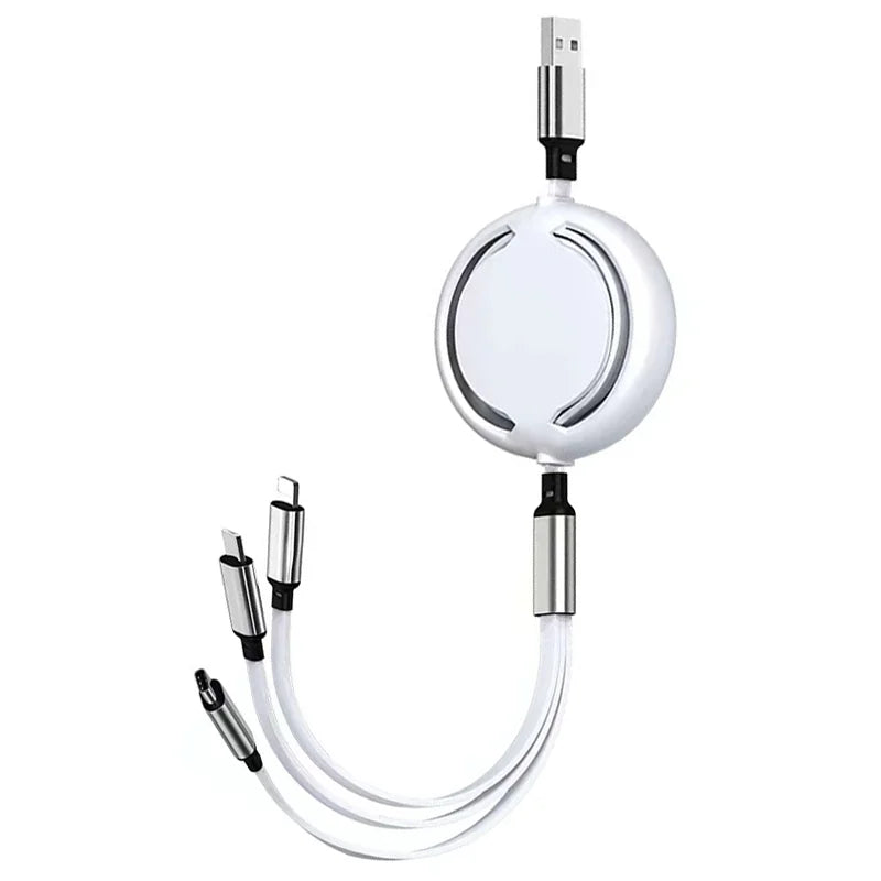3 in 1 Retractable USB Data Cable Fast Charging Data Cable 7