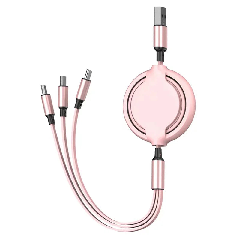 3 in 1 Retractable USB Data Cable Fast Charging Data Cable 8