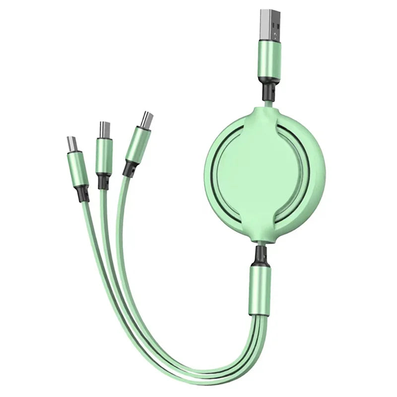 3 in 1 Retractable USB Data Cable Fast Charging Data Cable 9