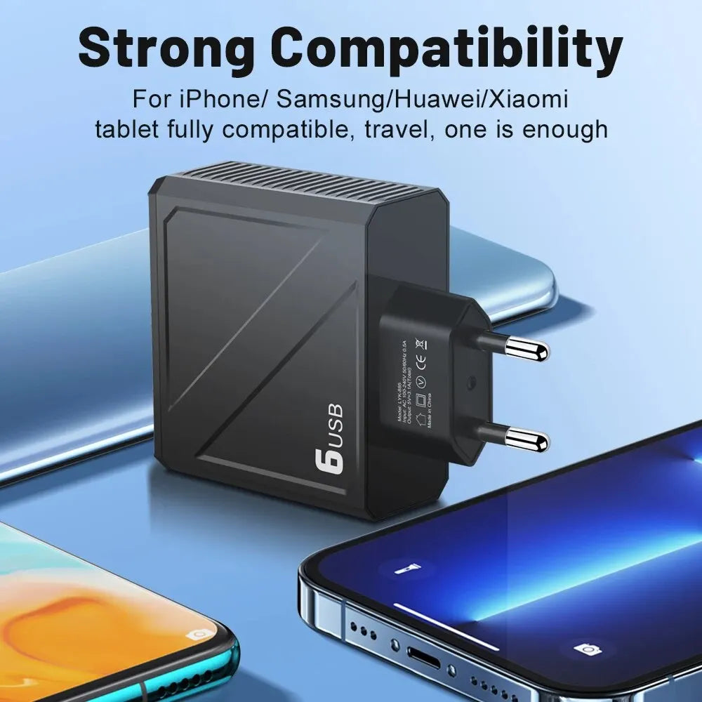 3.1A 6 Ports USB Charger Fast Charging Wall Charger 6