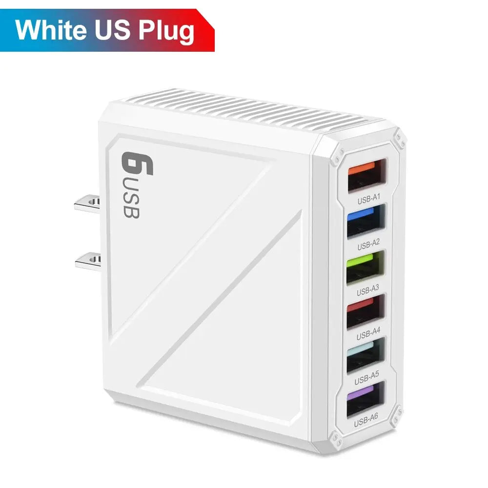 3.1A 6 Ports USB Charger Fast Charging Wall Charger 9