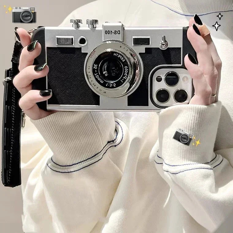 3D Retro Camera Phone Case for iPhone 16 15 Pro Max 14 13 12 11 Pro 4