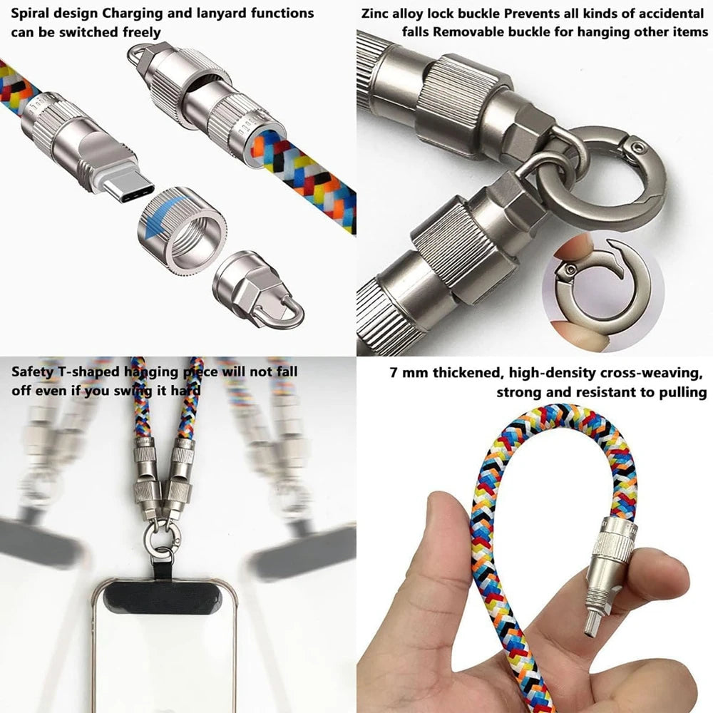 6 Fashionable mobile phone strap and PD60W charging cable 2 in 1