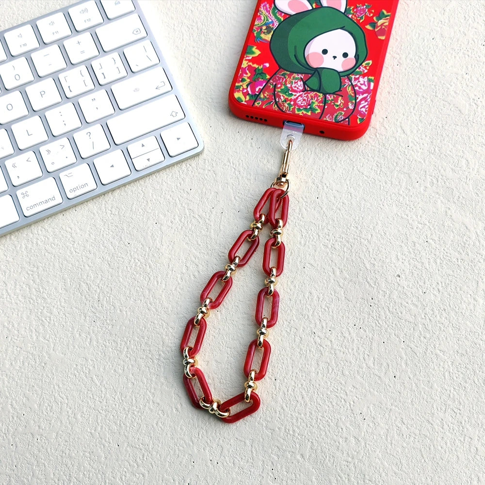 Acrylic mobile phone chain Alloy buckle for mobile phone decoration 9