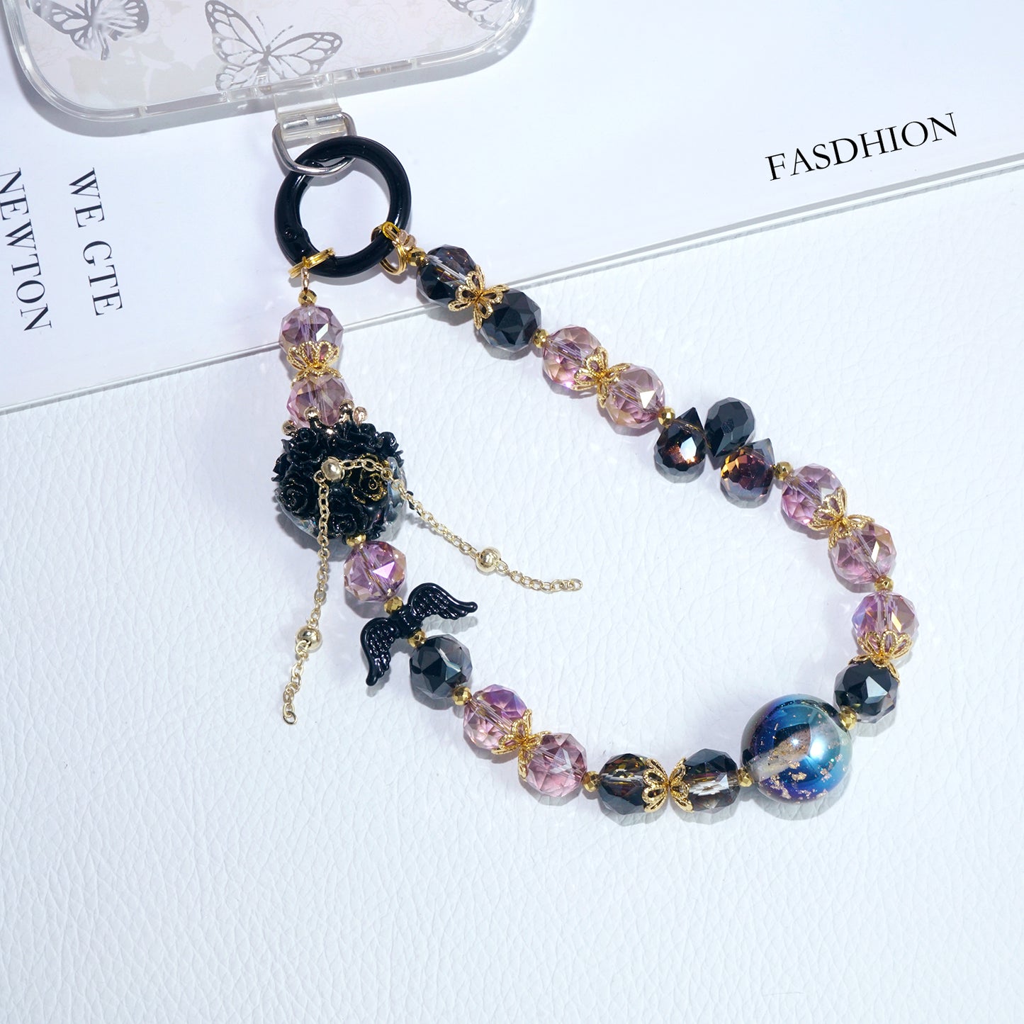 Angel Wings Crystal Phone Chain 1
