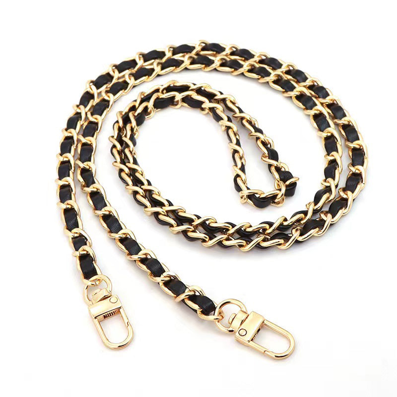 Black Chanel style mobile phone crossbody lanyard