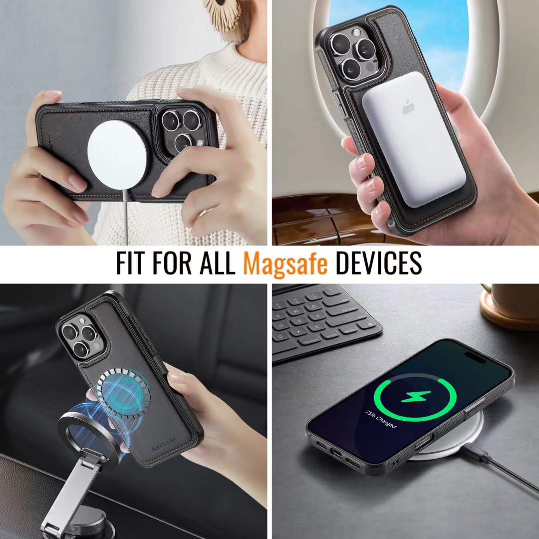 Black Magnetic Phone Case Card Holder Set