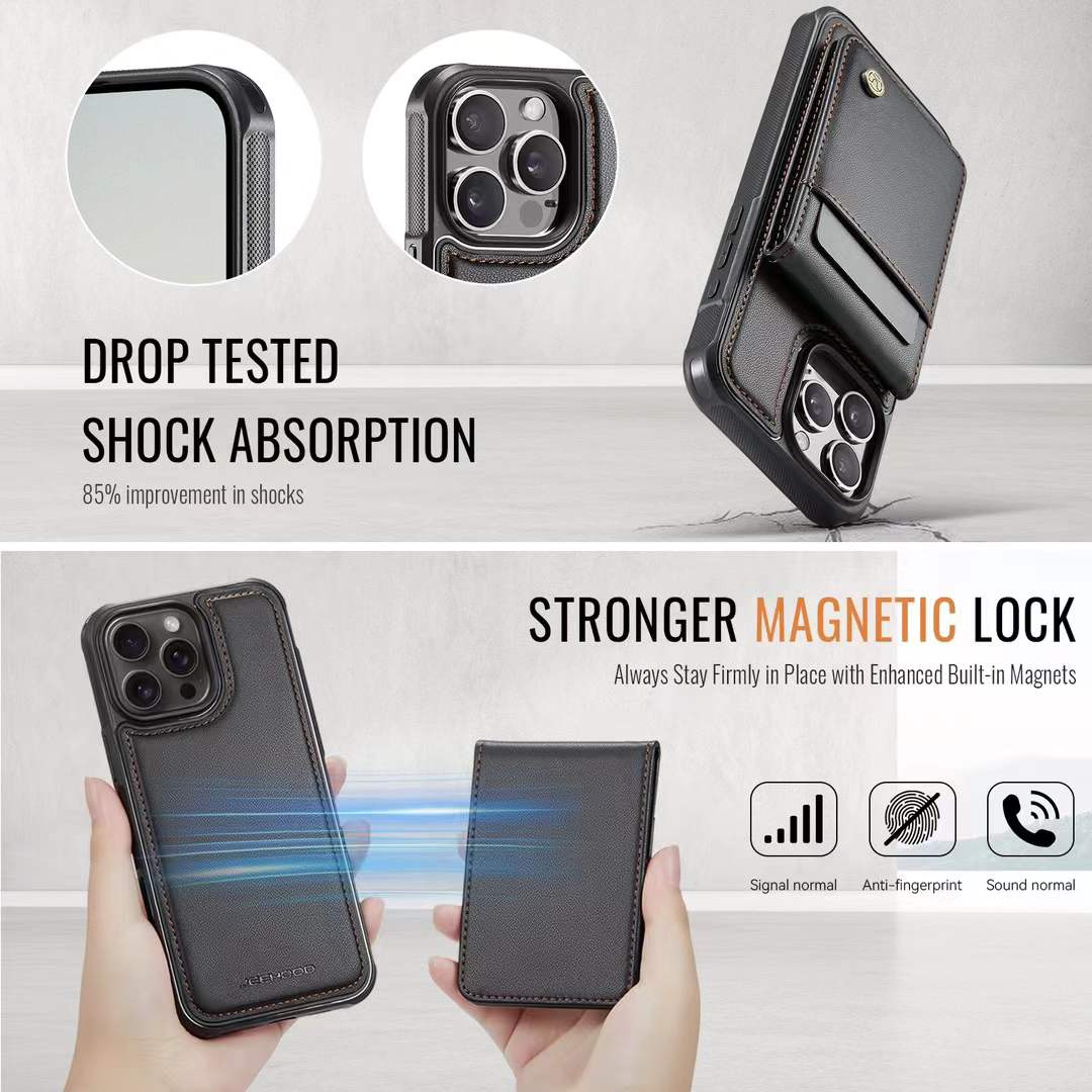 Black Magnetic Phone Case Card Holder Set 1