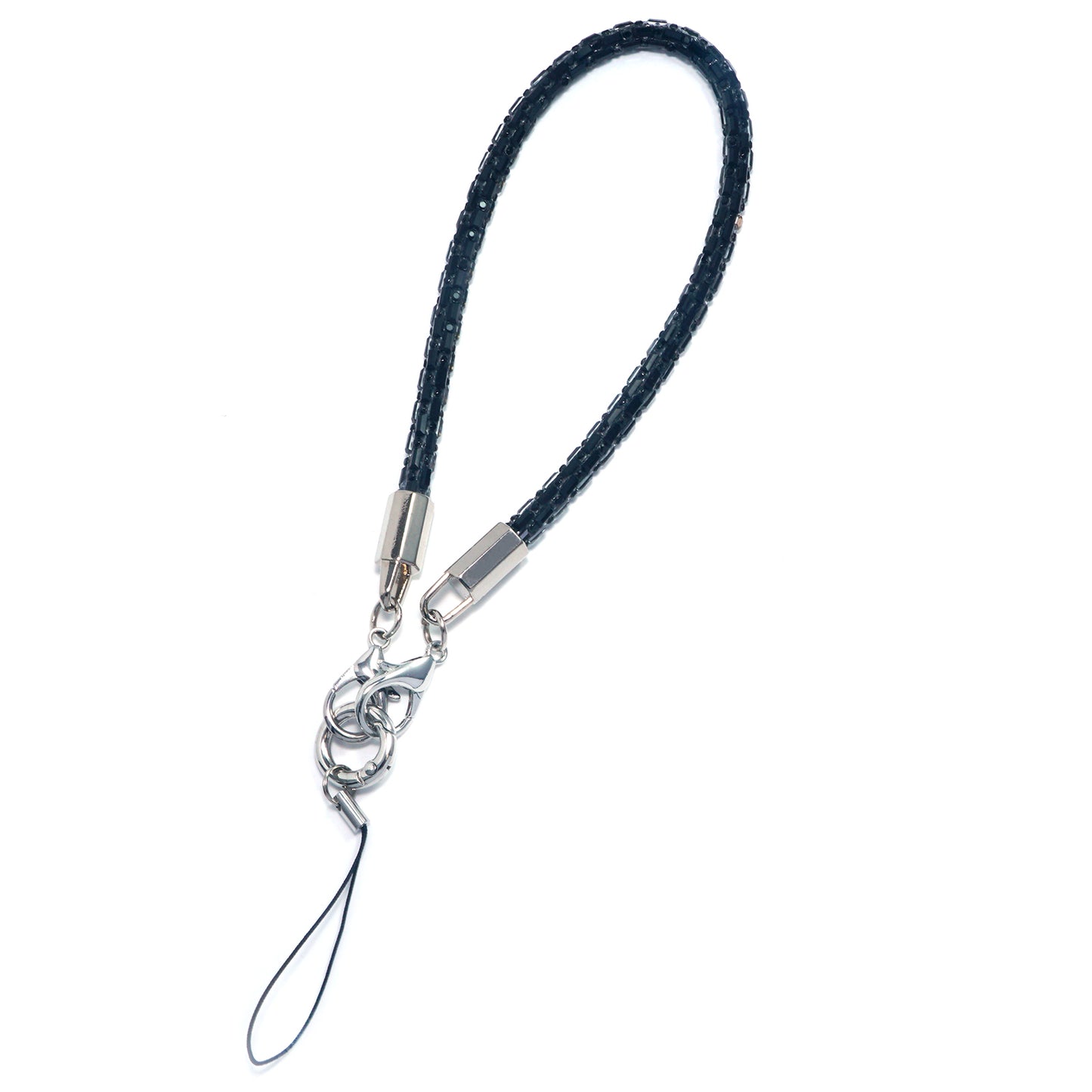 Black Square Crystal Phone Strap 6