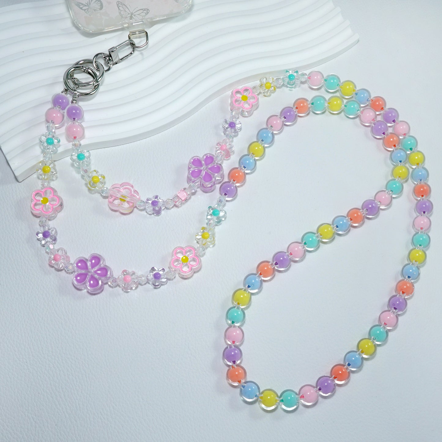 Bloemkristalkrale Regeboagkristalkrale Mobiele Telefoon Crossbody Ketting
