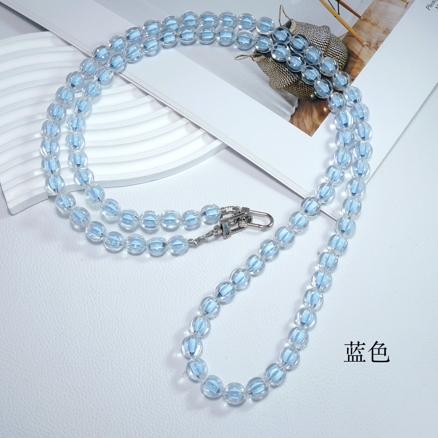 Blue Crystal Beaded Crossbody Phone Strap