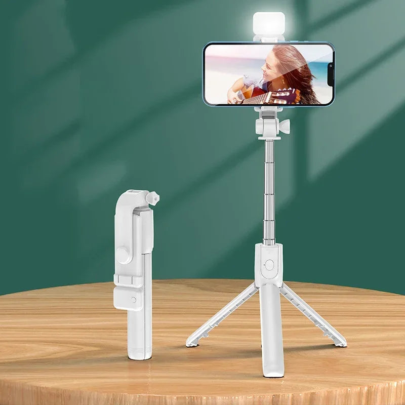 Bluetooth Remote Control Retractable Mobile Phone Tripod Wireless Selfie Stick 8