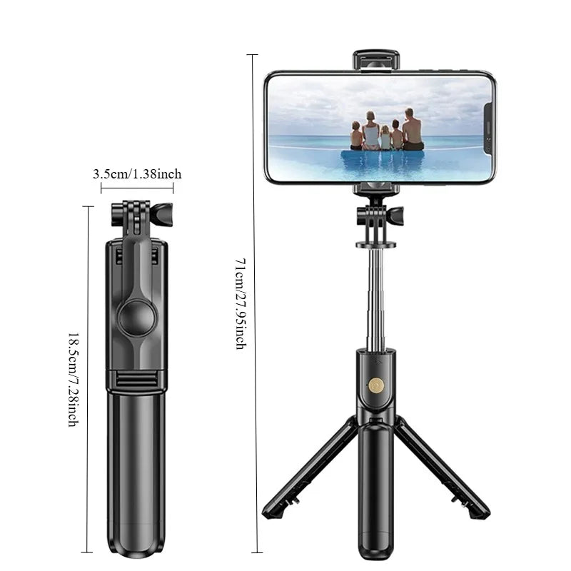 Bluetooth Wireless Selfie Stick Mini Tripod Monopod Remote Shutter with Fill Light
