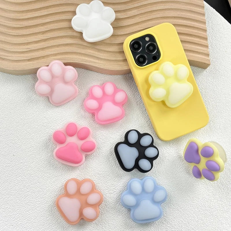 Cat paw shaped cute foldable and expandable phone grip holder 1