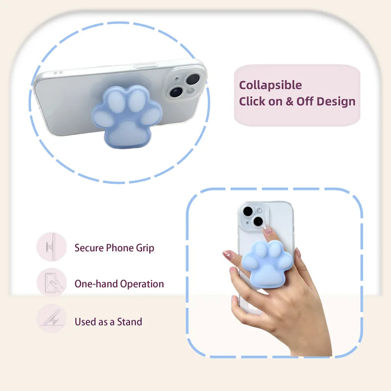 Cat paw shaped cute foldable and expandable phone grip holder 3