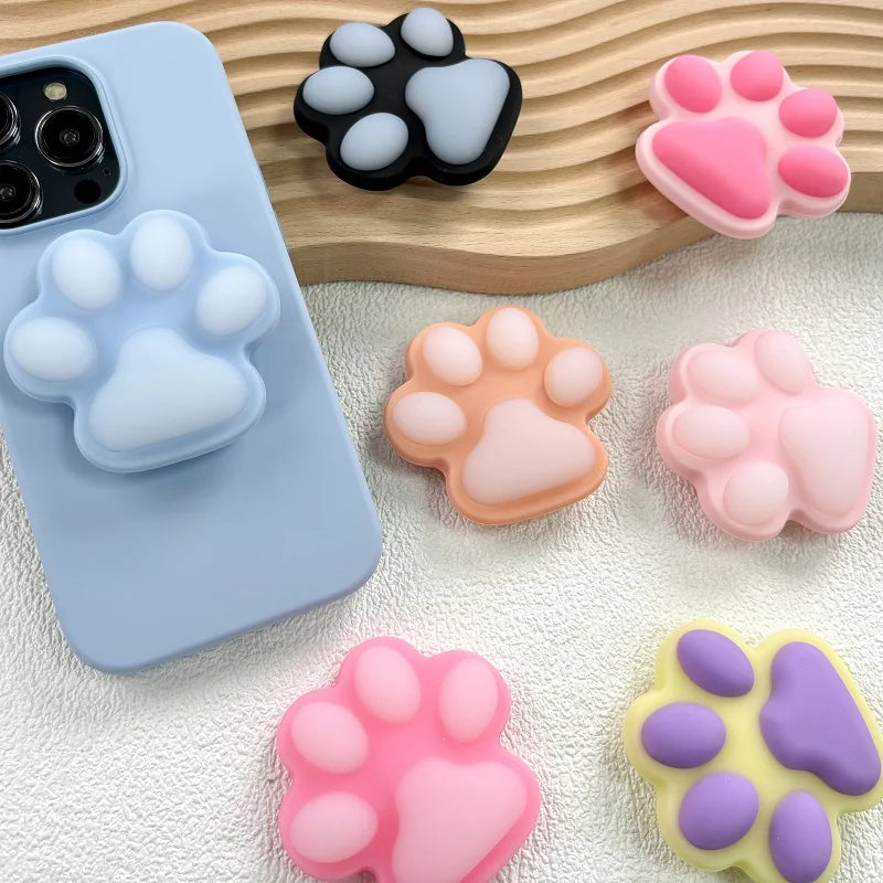 Cat paw shaped cute foldable and expandable phone grip holder 4