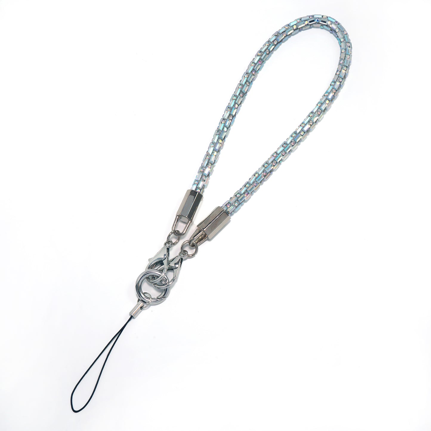 Colorful square crystal mobile phone chain 9