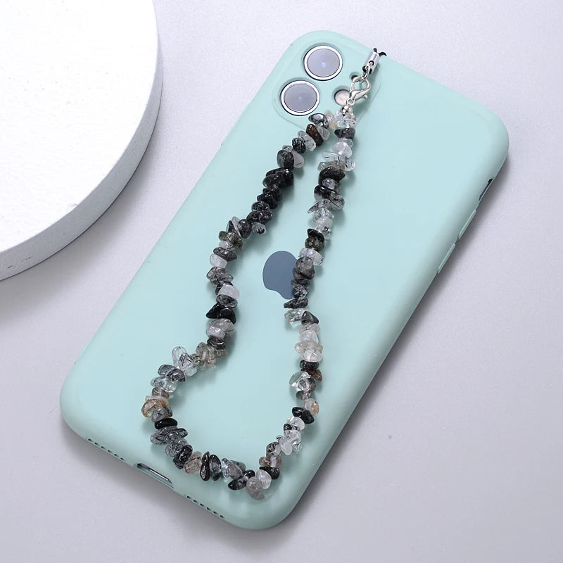 Creative Fashion Gravel Mobile Phone Chain Women Girls Anti Lost Jewelry 6 Color Beaded Cellphone Meta 6