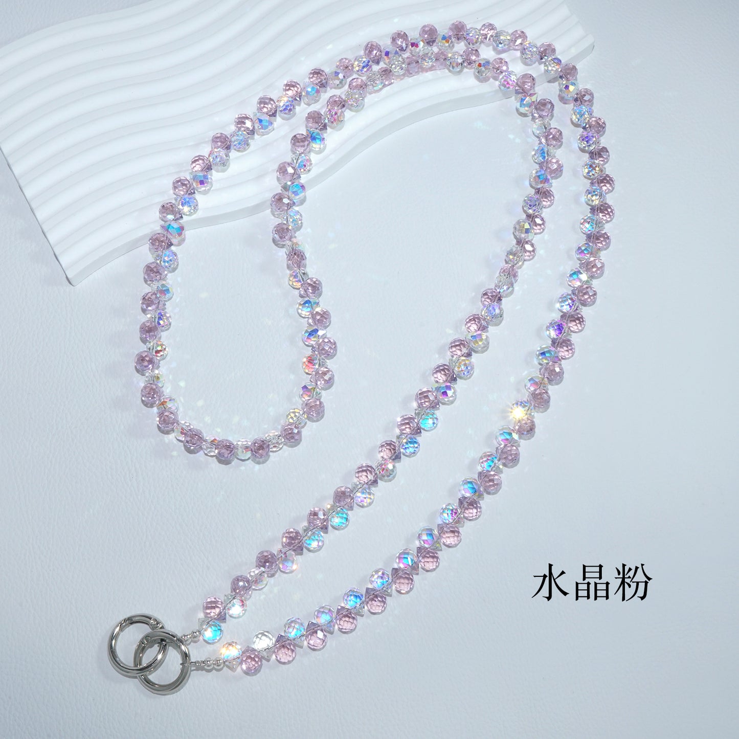 Crystal powder crossbody strap phone