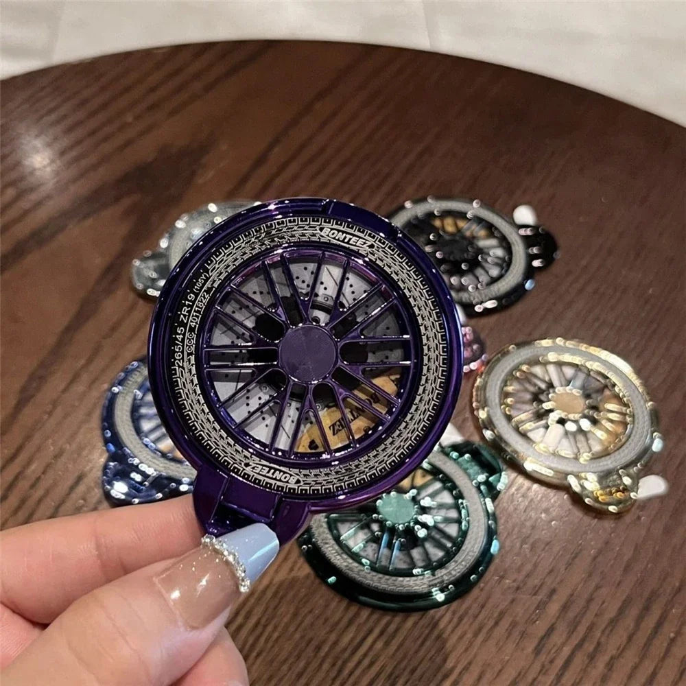 Cute electroplating gyroscope mobile phone grip ring stand