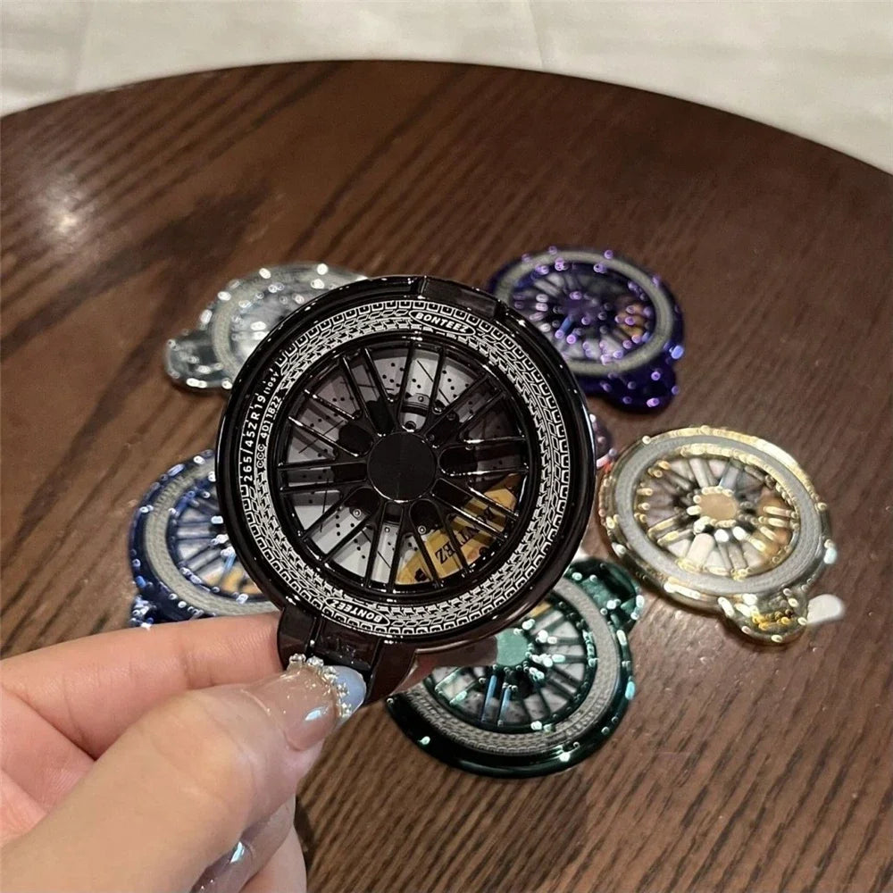 Cute electroplating gyroscope mobile phone grip ring stand