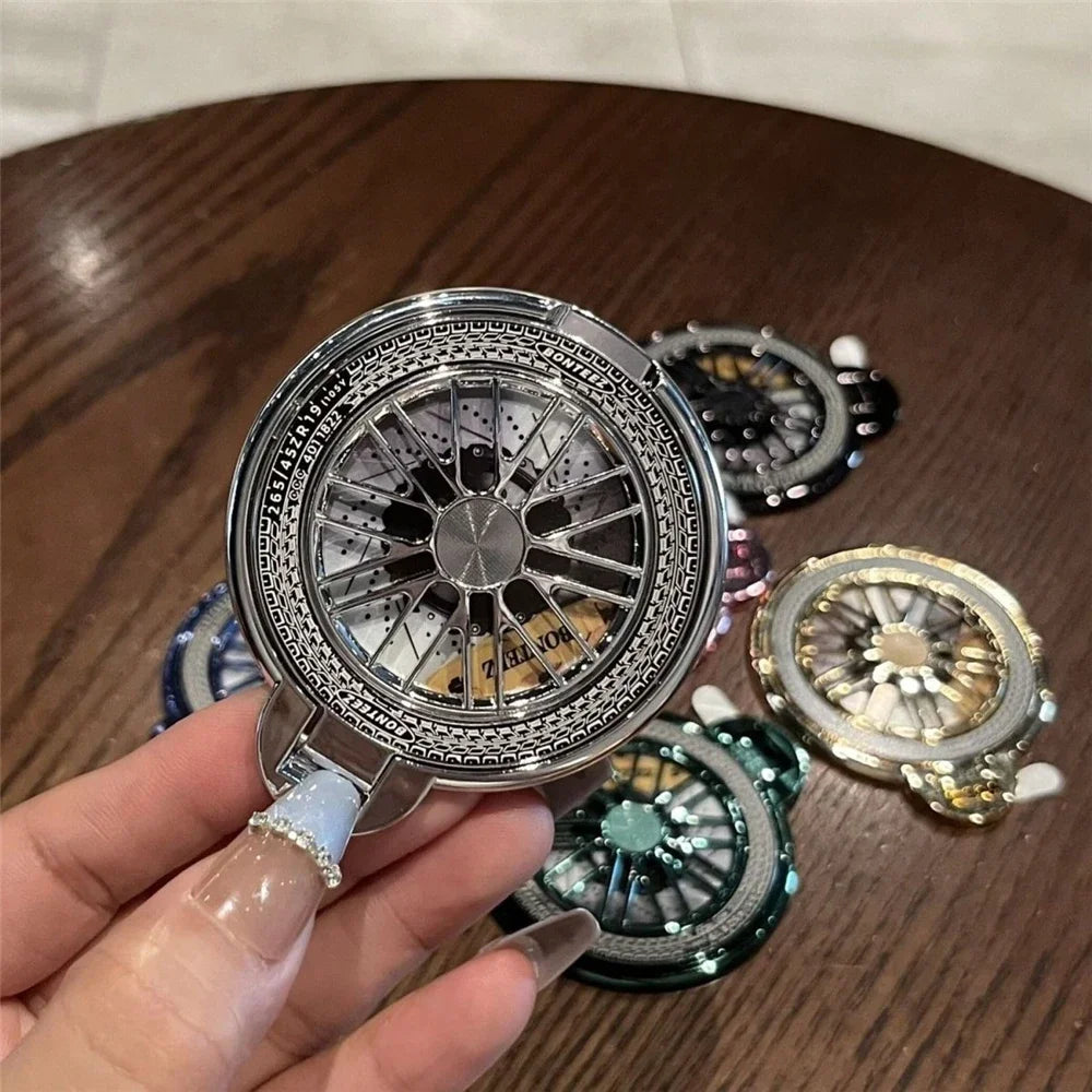 Cute electroplating gyroscope mobile phone grip ring stand