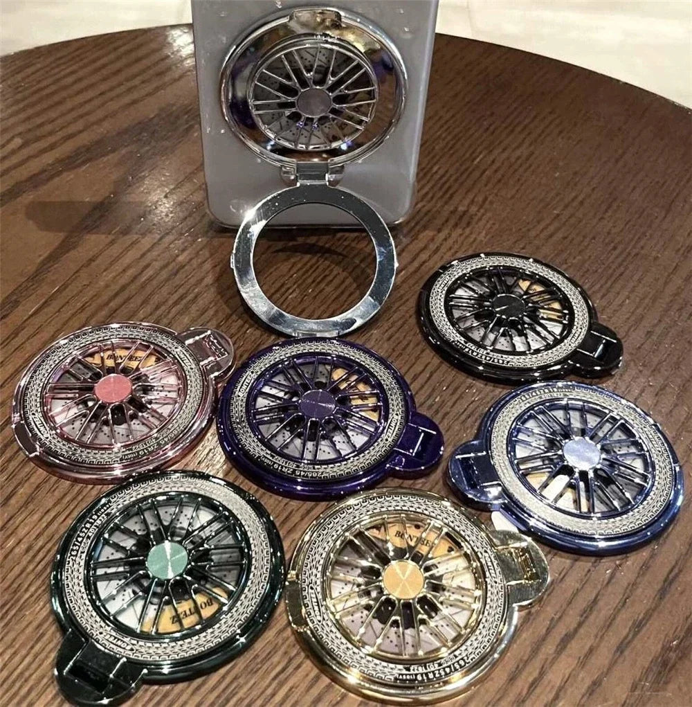 Cute electroplating gyroscope mobile phone grip ring stand