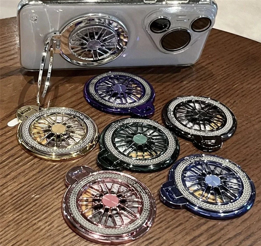 Cute electroplating gyroscope mobile phone grip ring stand
