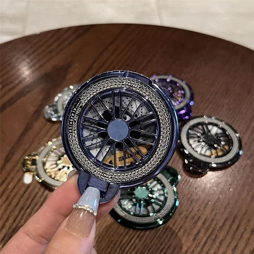 Cute electroplating gyroscope mobile phone grip ring stand