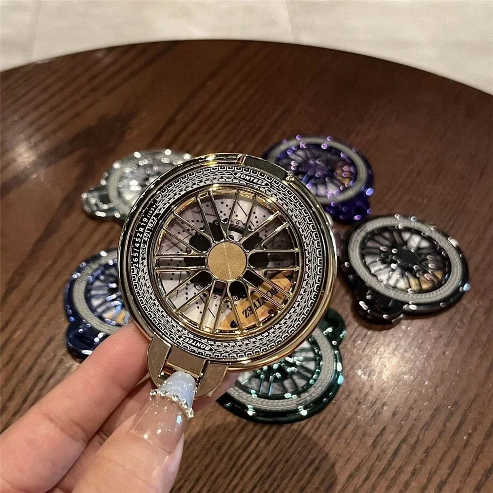 Cute electroplating gyroscope mobile phone grip ring stand