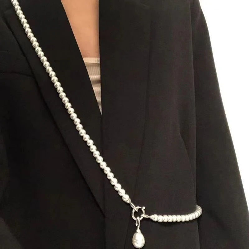 DIY Faux Pearl Bag Strap Replacement Shoulder Crossbody Purse Chain Strap Handle Beaded Pearl Chain Mobile 1