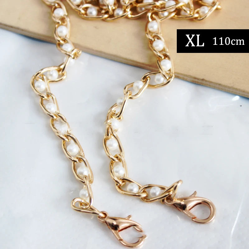 DIY Faux Pearl Bag Strap Replacement Shoulder Crossbody Purse Chain Strap Handle Beaded Pearl Chain Mobile 8
