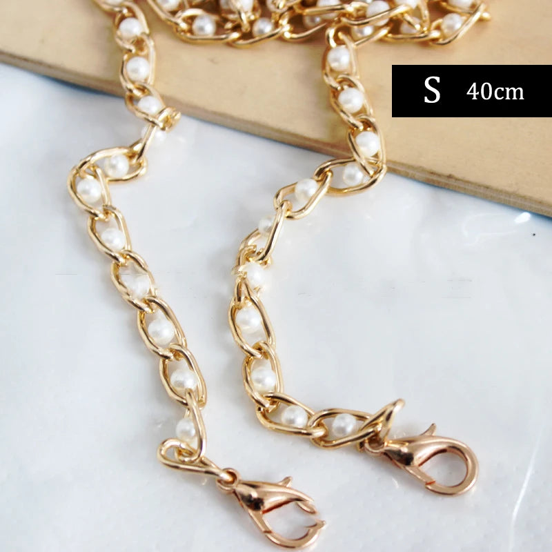 DIY Faux Pearl Bag Strap Replacement Shoulder Crossbody Purse Chain Strap Handle Beaded Pearl Chain Mobile 10