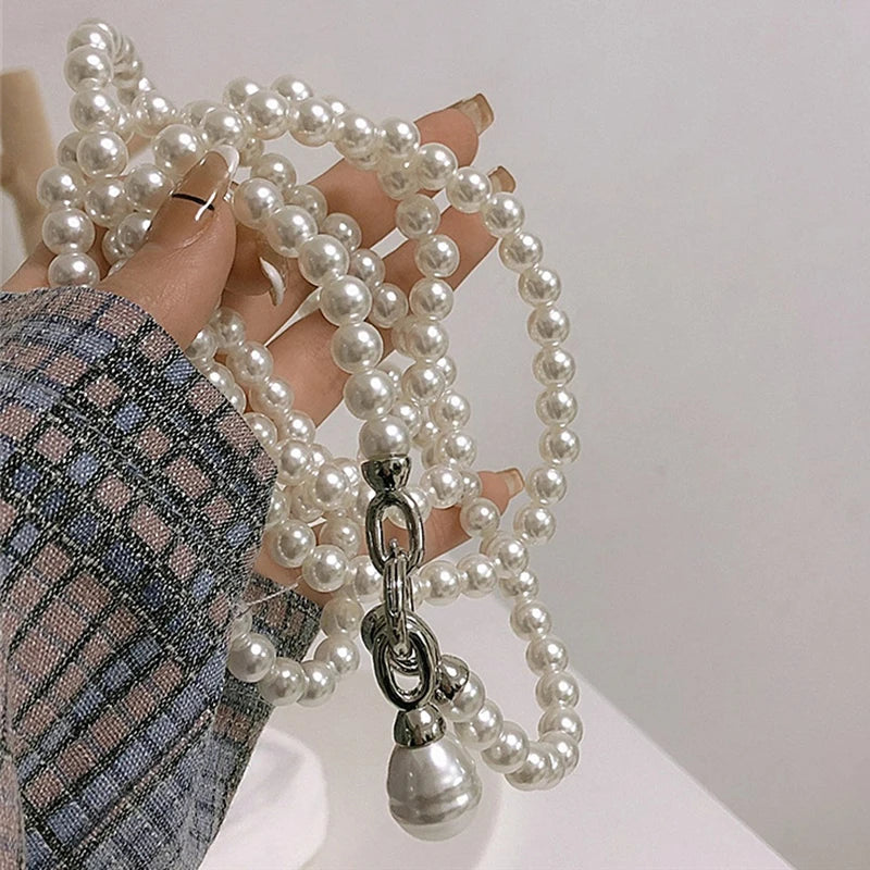 DIY Faux Pearl Bag Strap Replacement Shoulder Crossbody Purse Chain Strap Handle Beaded Pearl Chain Mobile 5