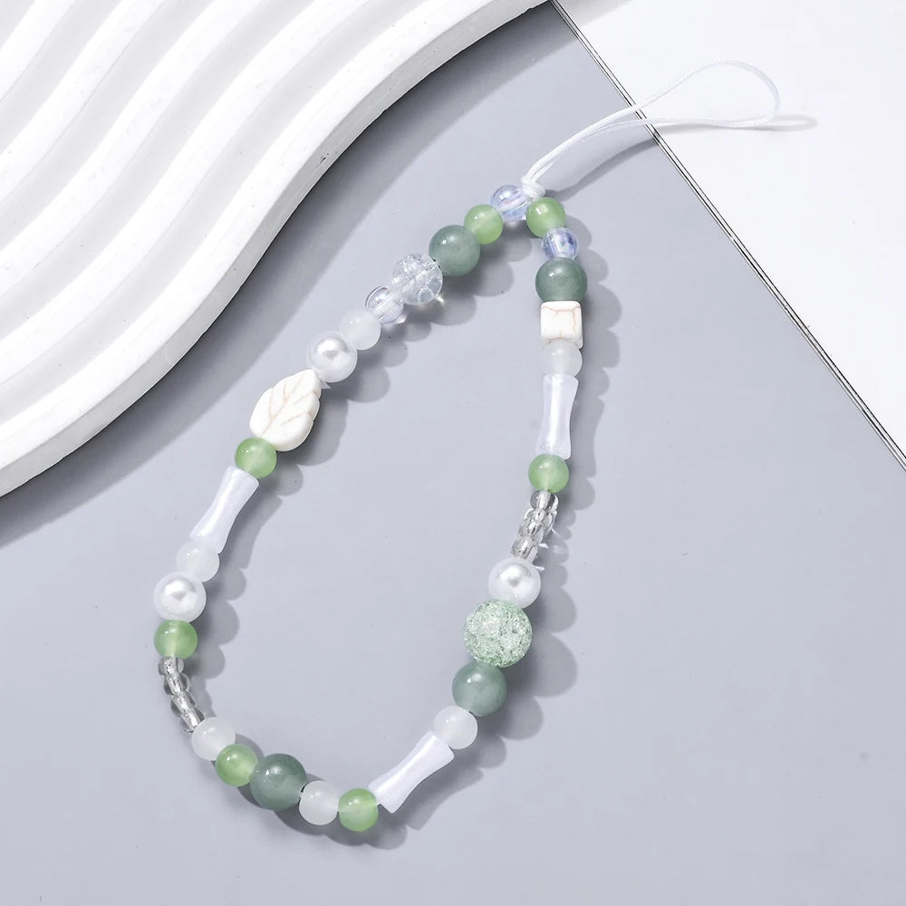Fashion Ceramic Acrylic Beaded Mobile Phone Case Chain Mobile Phone Lanyard Accessories Mobile Phone Strap 9