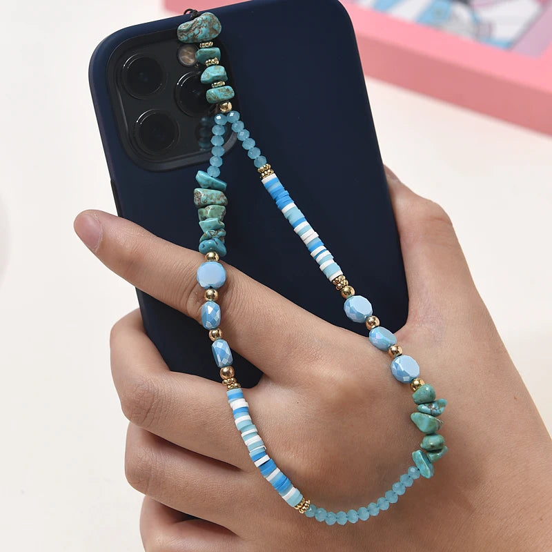 Fashion clay stone beads acrylic mobile phone chain mobile phone strap 10