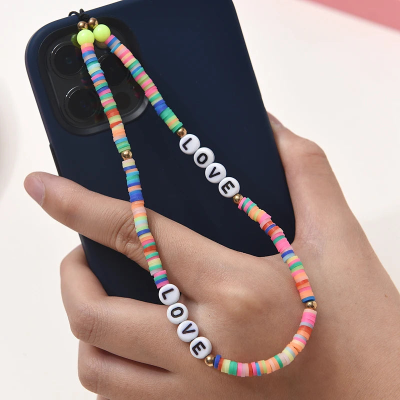 Fashion clay stone beads acrylic mobile phone chain mobile phone strap 6