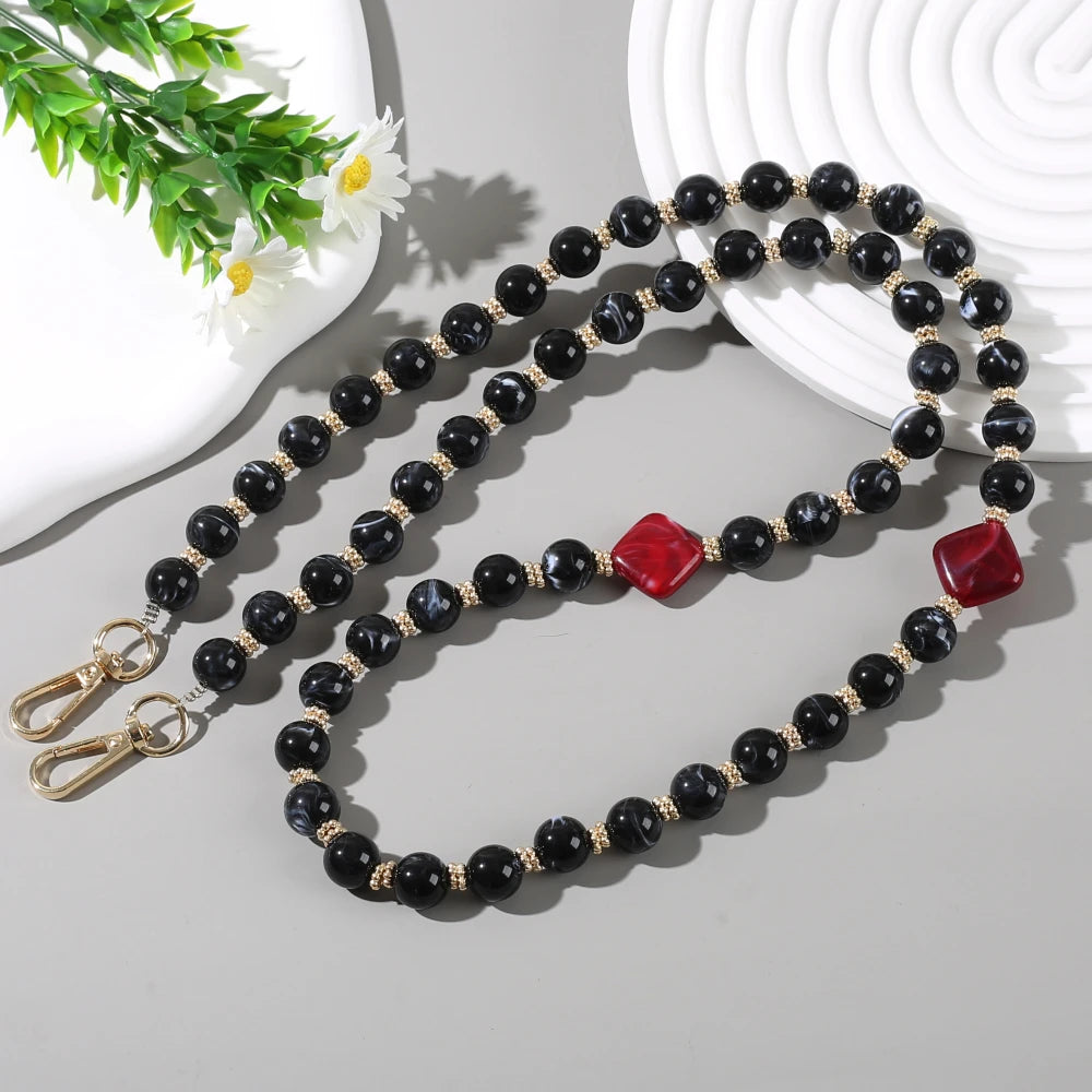 Fashionable colorful natural stone long mobile phone lanyard 11