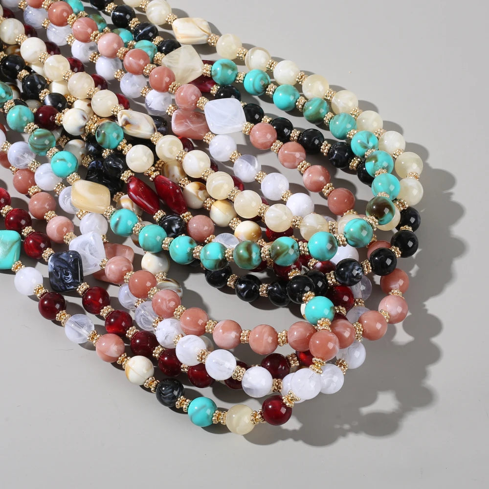 Fashionable colorful natural stone long mobile phone lanyard 3