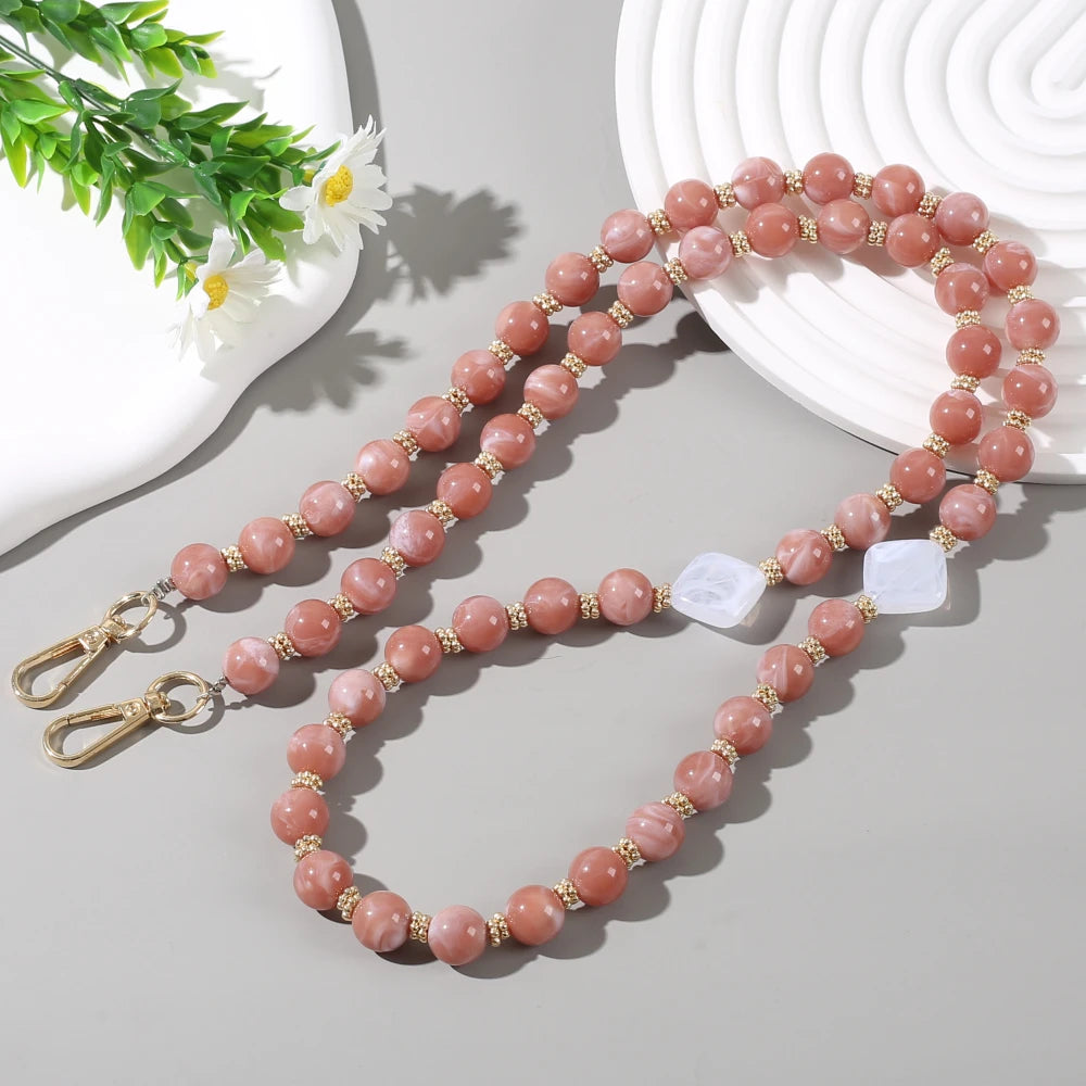 Fashionable colorful natural stone long mobile phone lanyard 6
