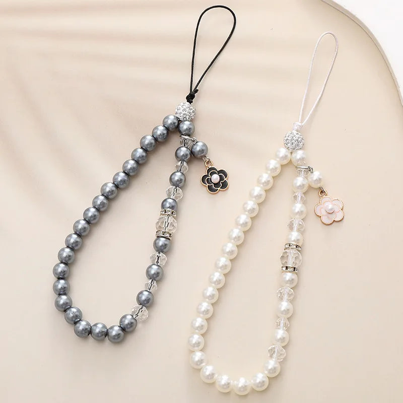 Flower Pearl Beaded Phone Chain 2