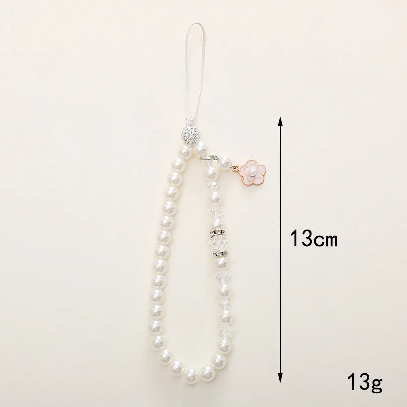 Flower Pearl Beaded Phone Chain 6