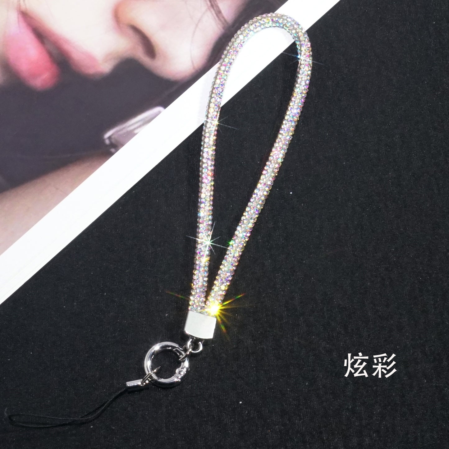 Gorgeous short diamond mobile phone strap
