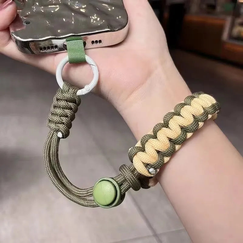 Handwoven adjustable mobile phone universal lanyard wrist strap convenient safety anti drop ope