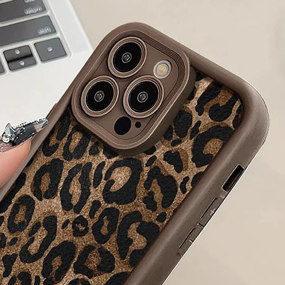 Leopard Print Phone Chain Case for iPhone 16 15 14 13 11 12 Pro Max Plus 3
