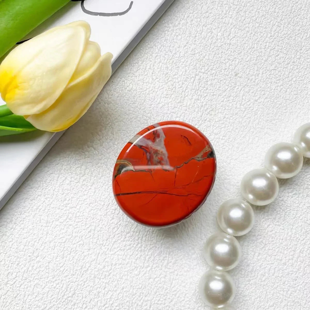 Natural stone shaped mobile phone finger grip holder 11